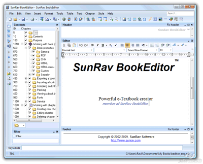 SunRav BookEditor screen shot