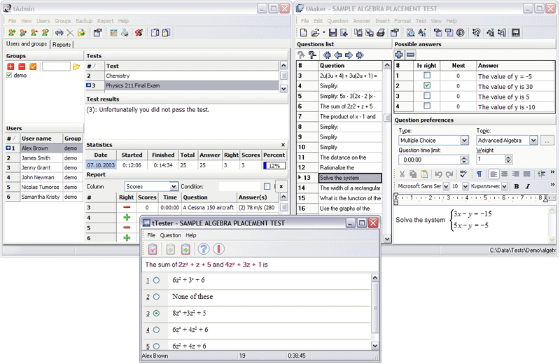 SunRav TestOfficePro - Educational testing "All-In-One" system