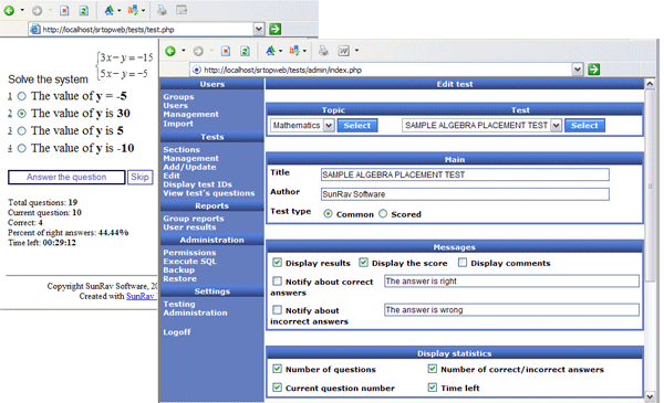 Screenshot of SunRav TestOfficePro.WEB 2.3